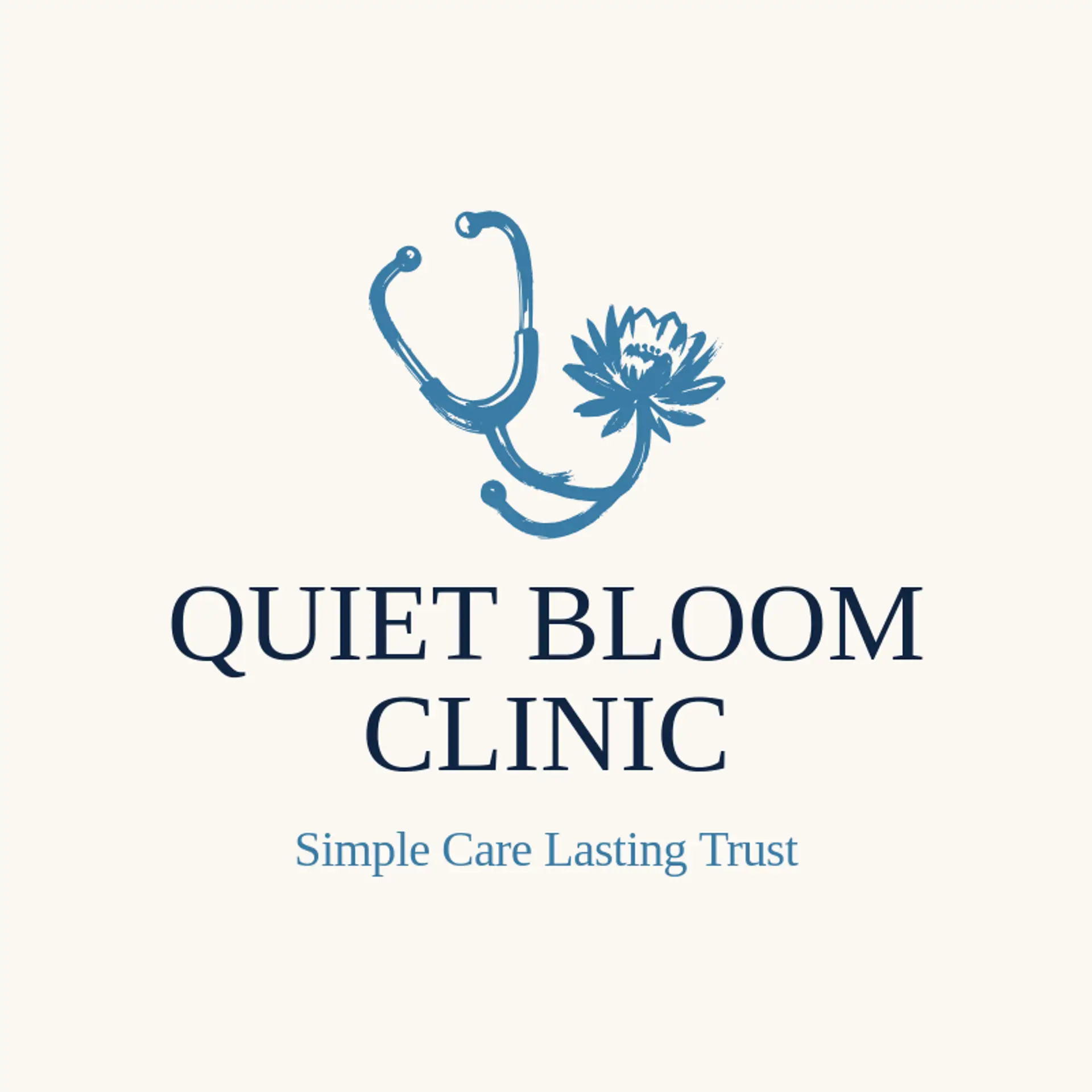 Quiet Bloom Clinic logo for stethoscope