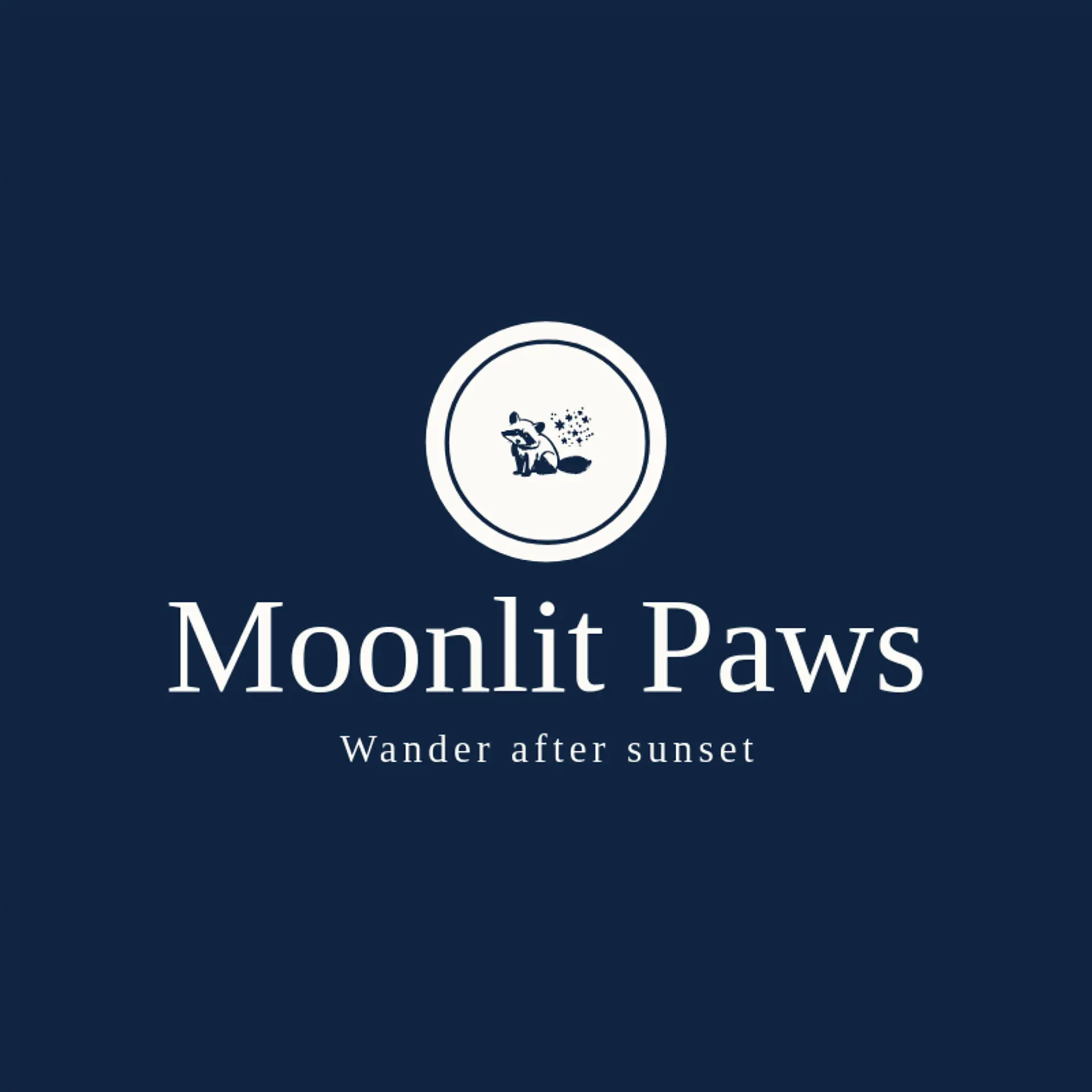 Moonlit Paws logo for raccoon