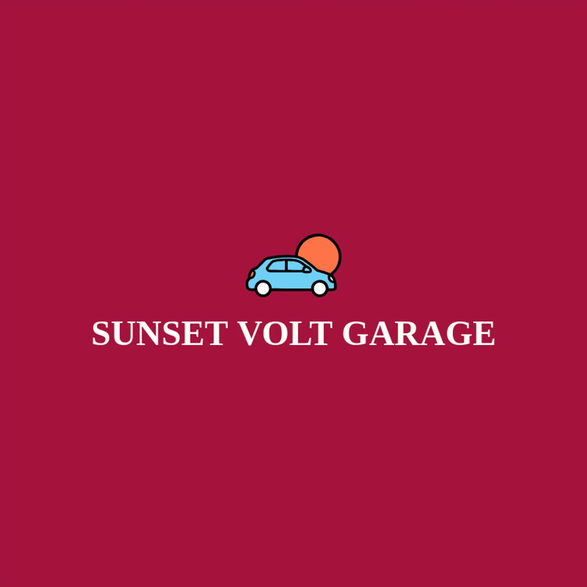 Sunset Volt Garage logo for electric car