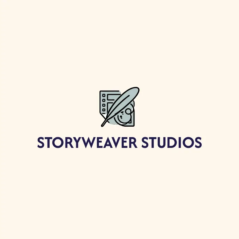 The production company name Storyweaver Studios as a branded logo with a single color icon