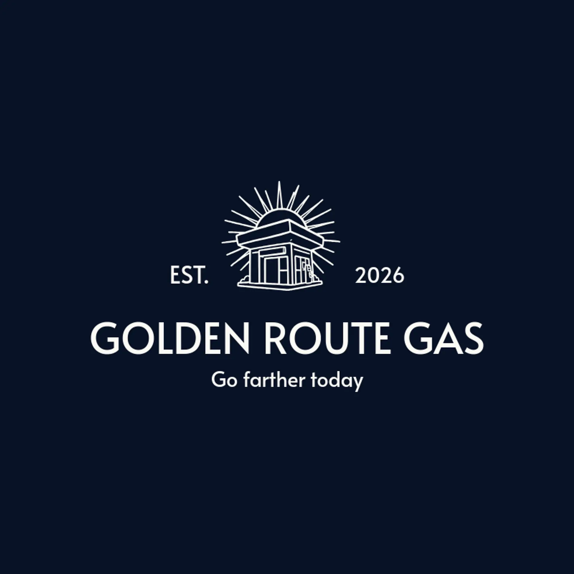Golden Route Gas logo for gas station