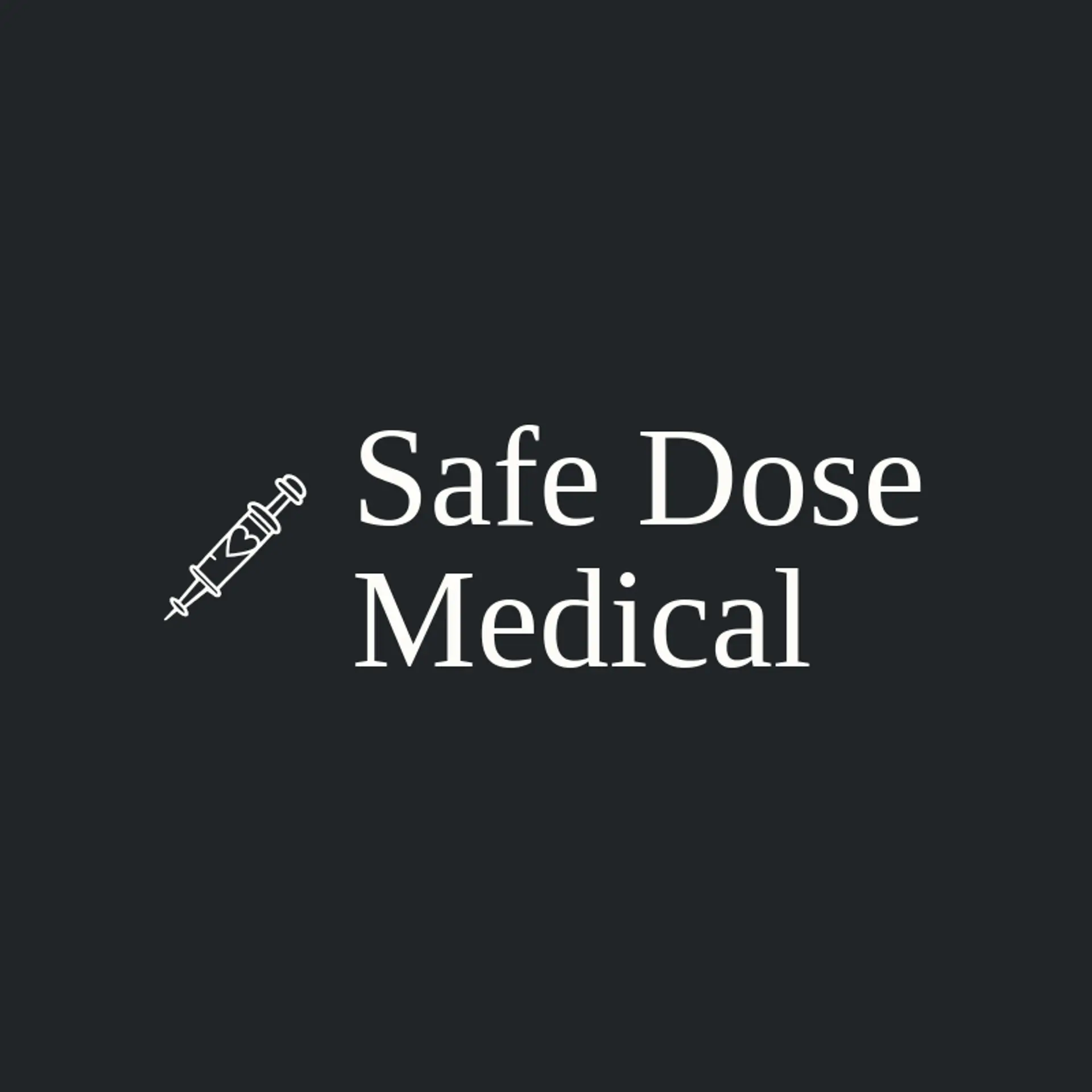 Safe Dose Medical logo for health care