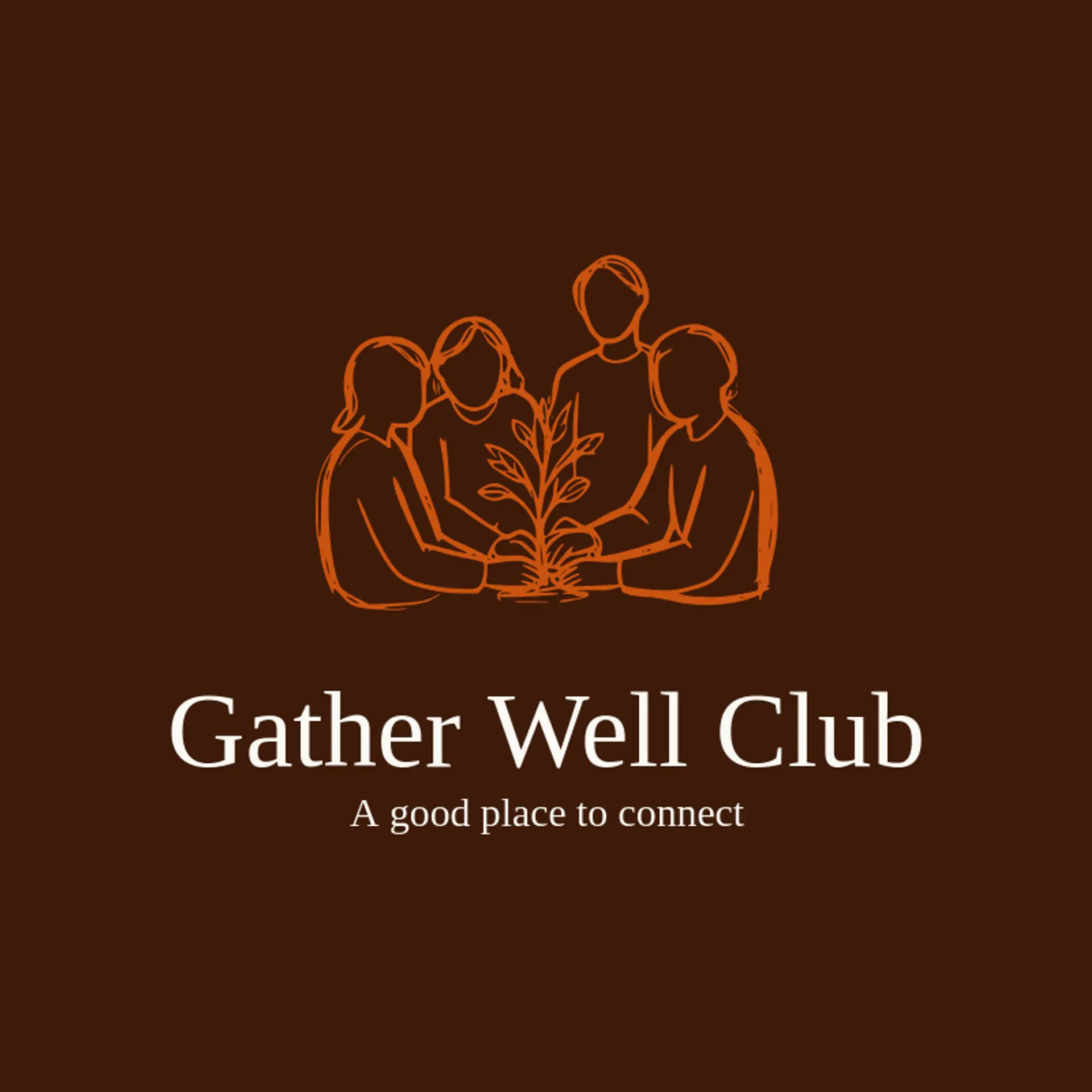 Gather Well Club logo for social club