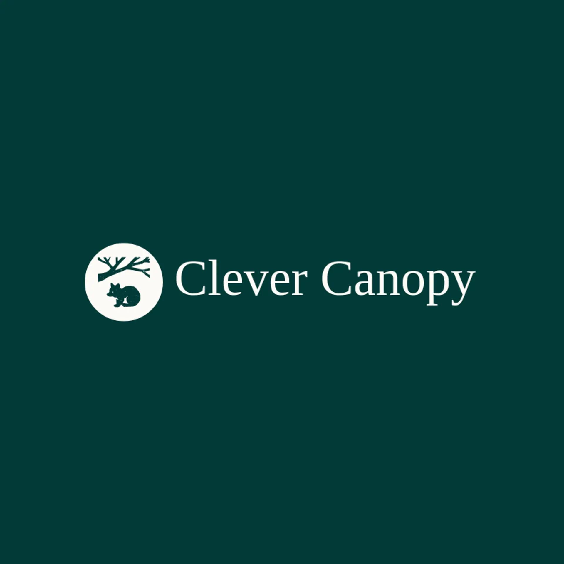 Clever Canopy logo for raccoon