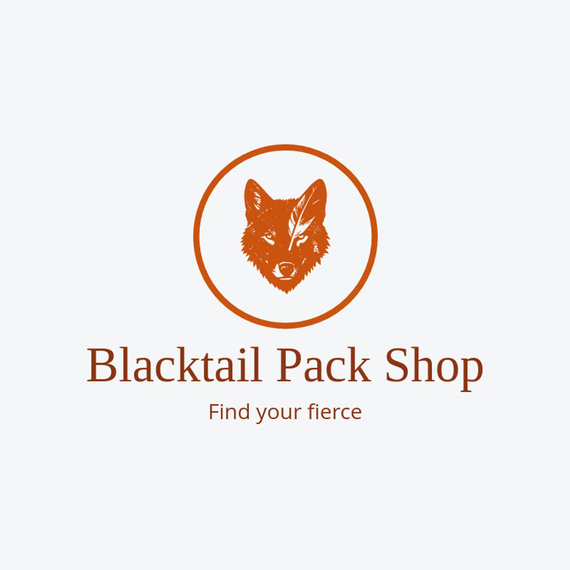 Blacktail Pack Shop logo for wolf head