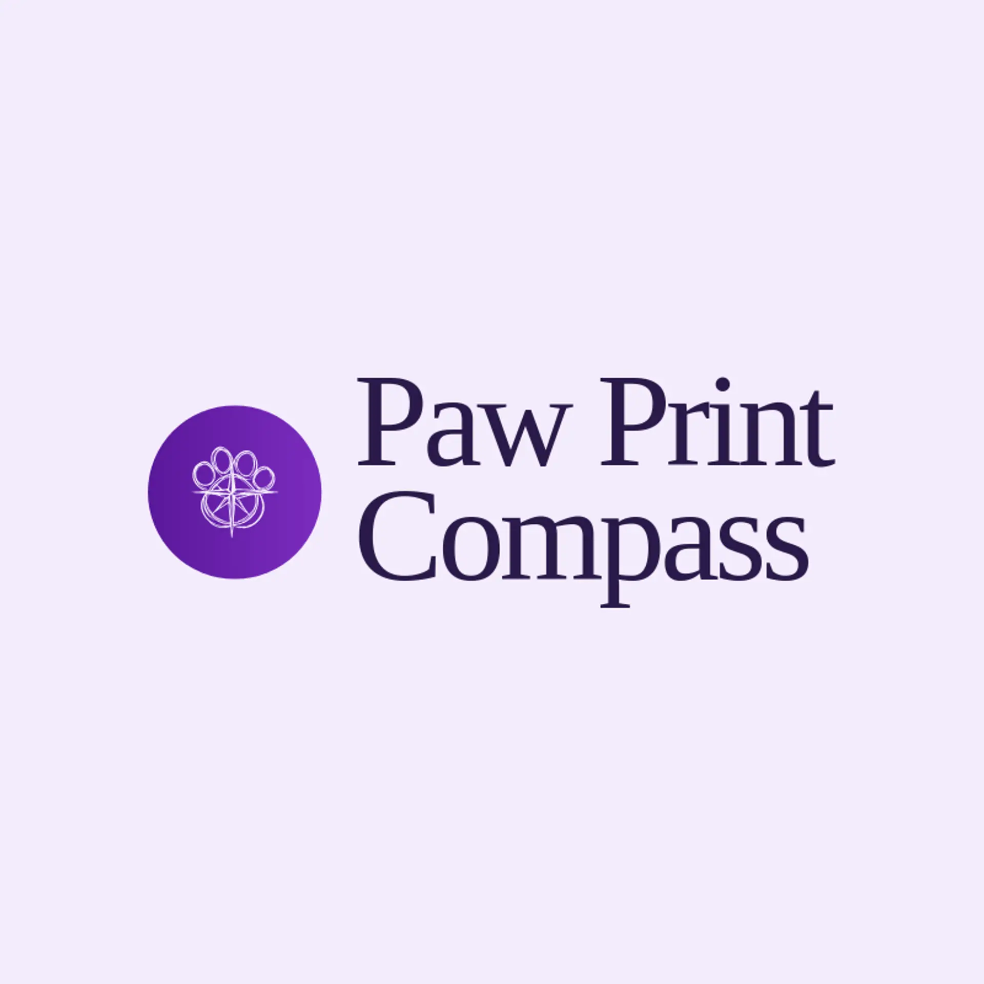 Paw Print Compass logo for paw print