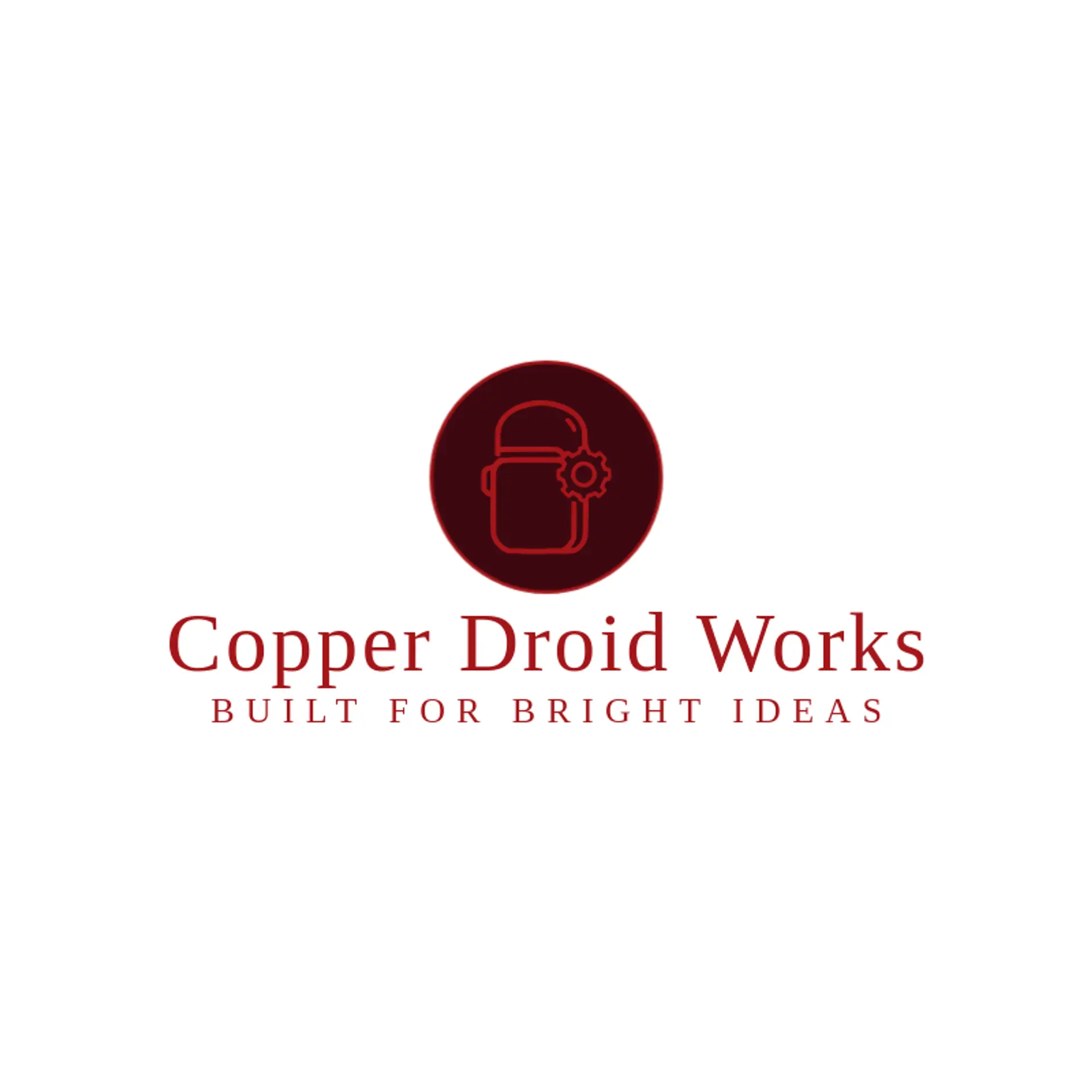 Copper Droid Works logo for droid