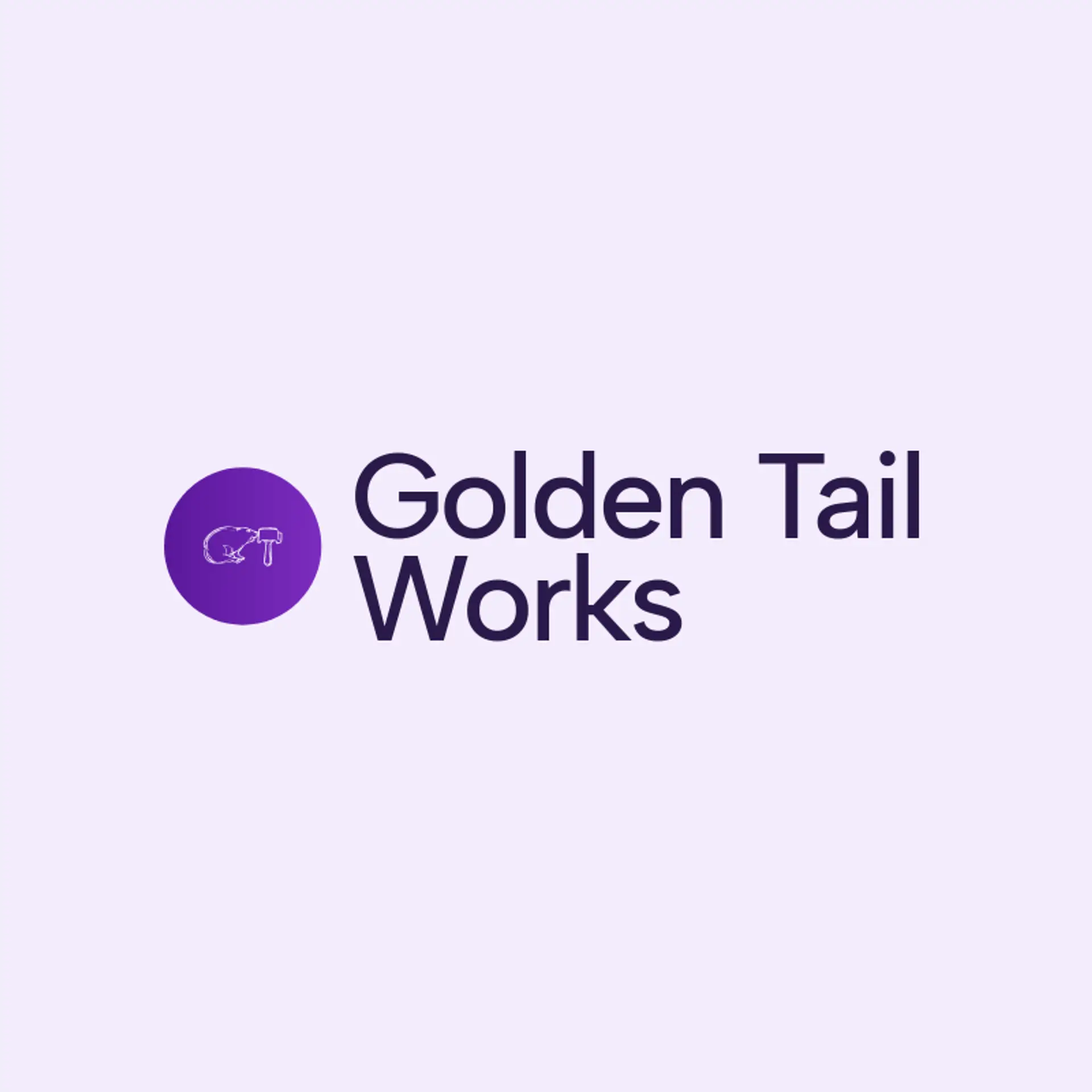 Golden Tail Works logo for beaver