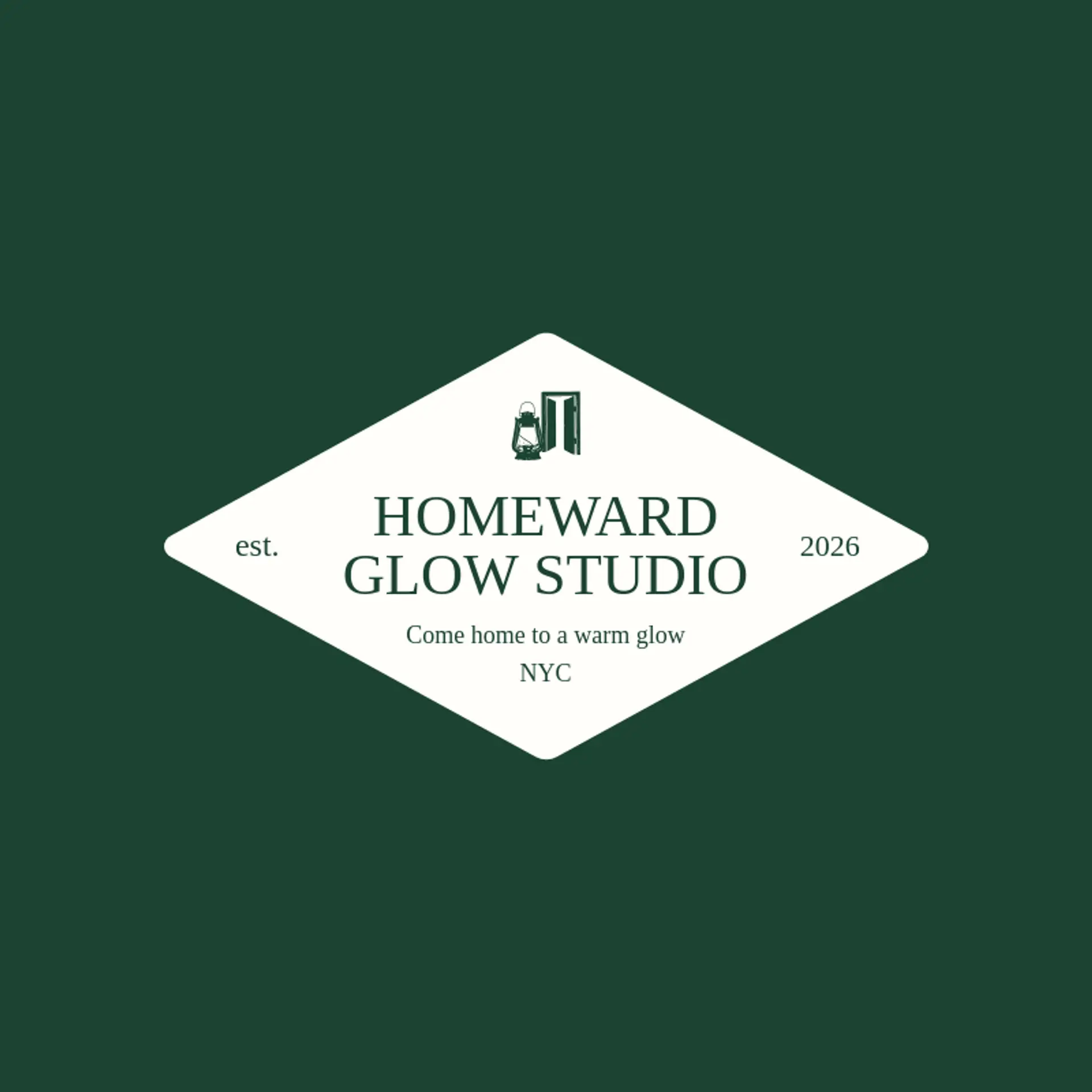 Homeward Glow Studio logo for lantern