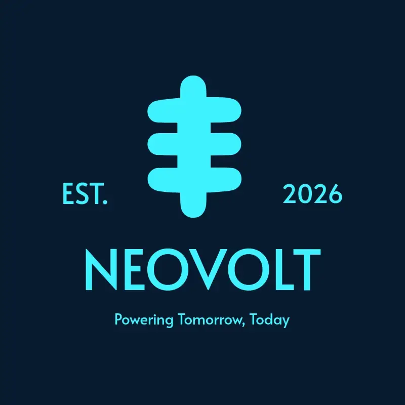 The electrical name NeoVolt as a branded logo with a single color icon