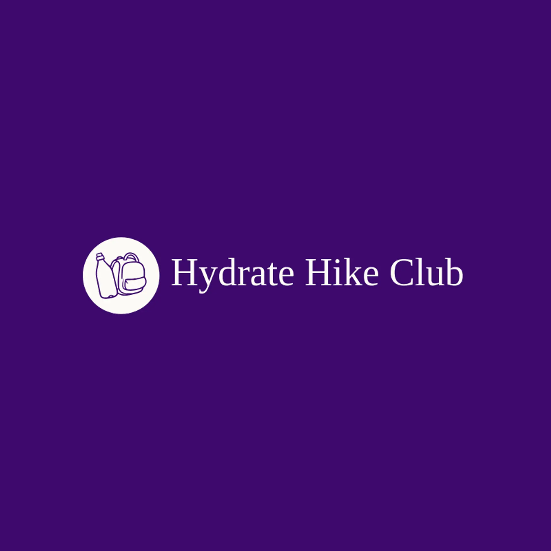 Hydrate Hike Club logo for backpack