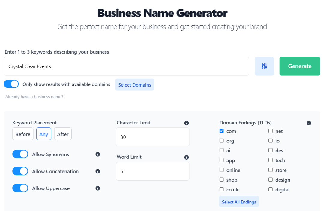 Business Name Generator