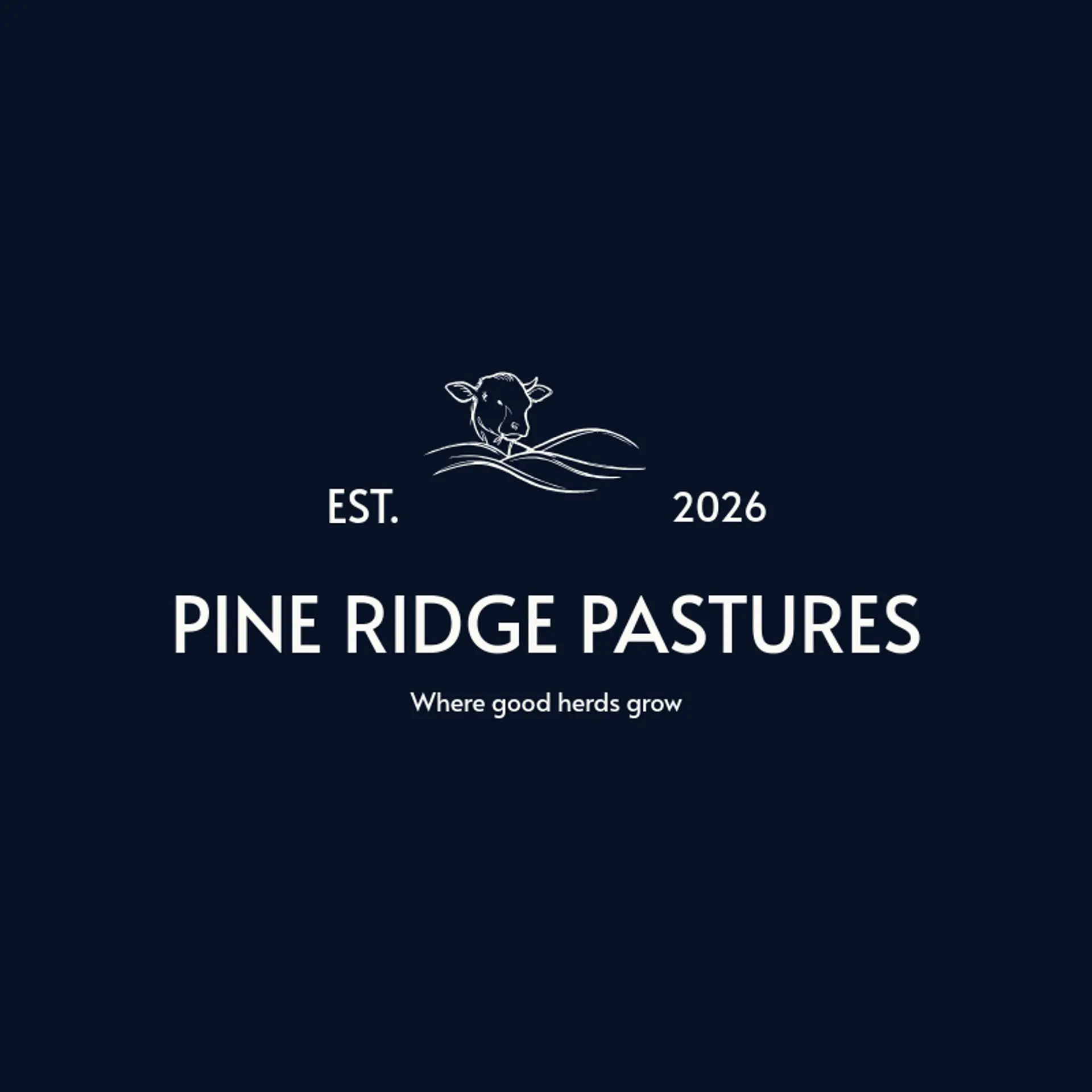 Pine Ridge Pastures logo for cow