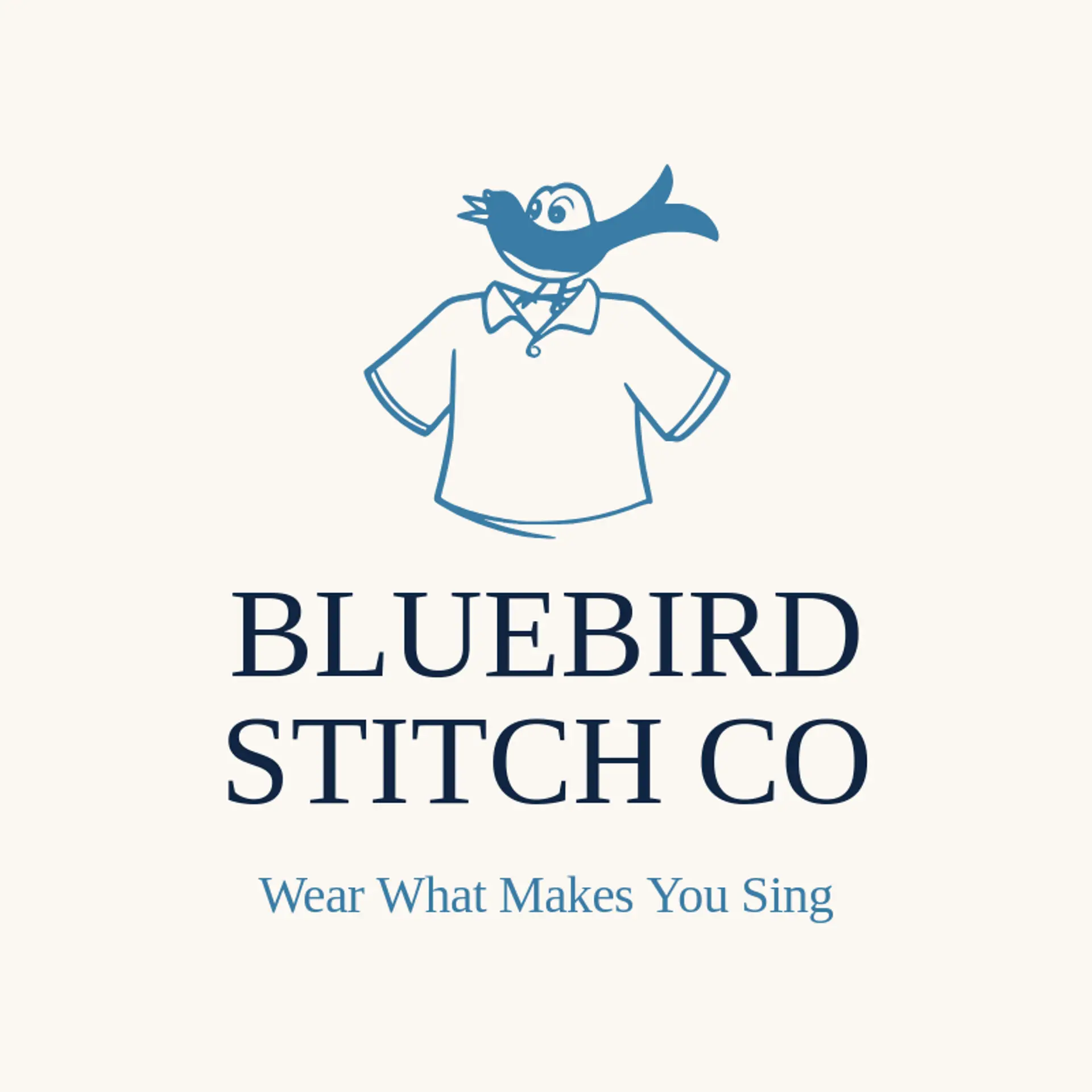 Bluebird Stitch Co logo for apparel