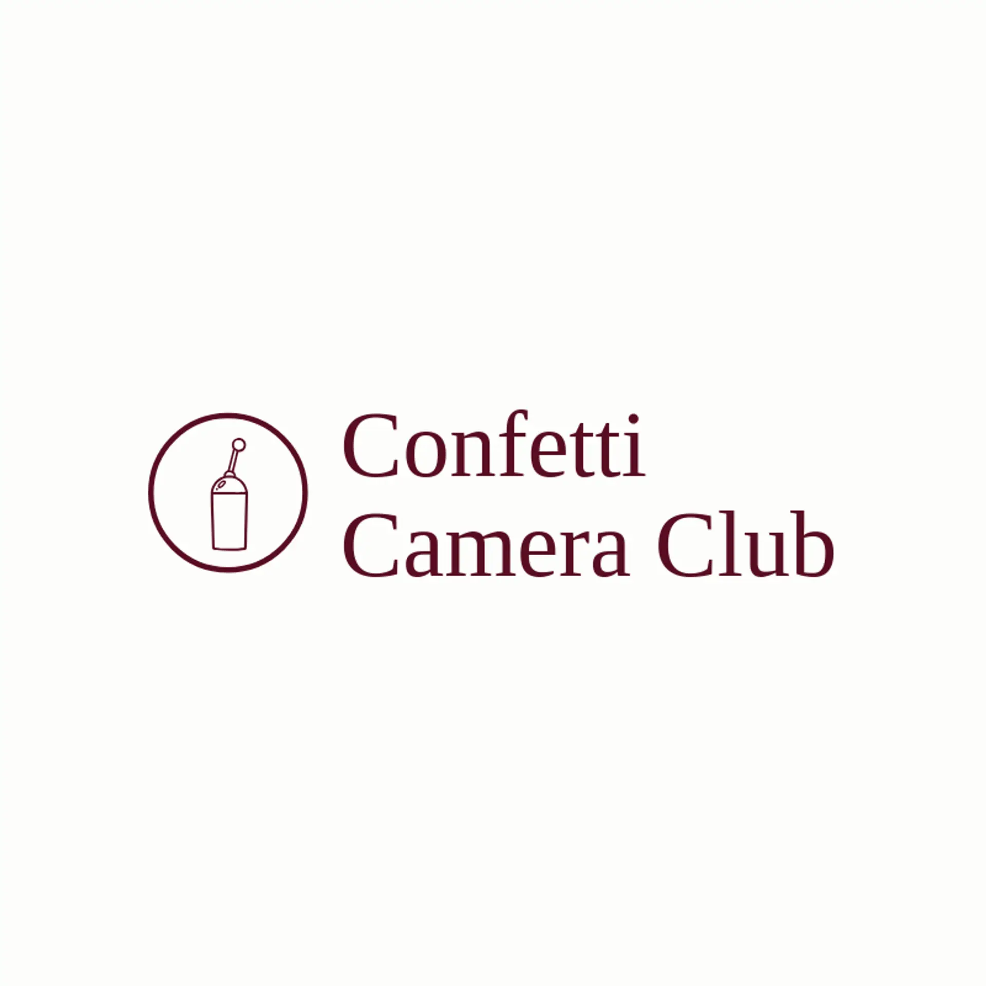 Confetti Camera Club logo for photo booth