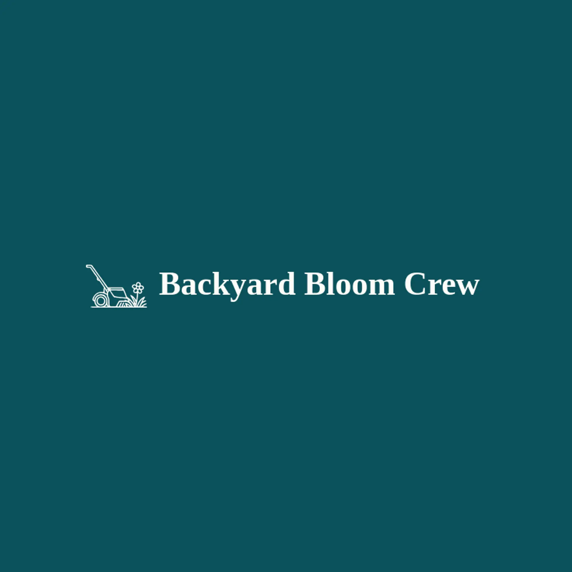 Backyard Bloom Crew logo for lawn mowing
