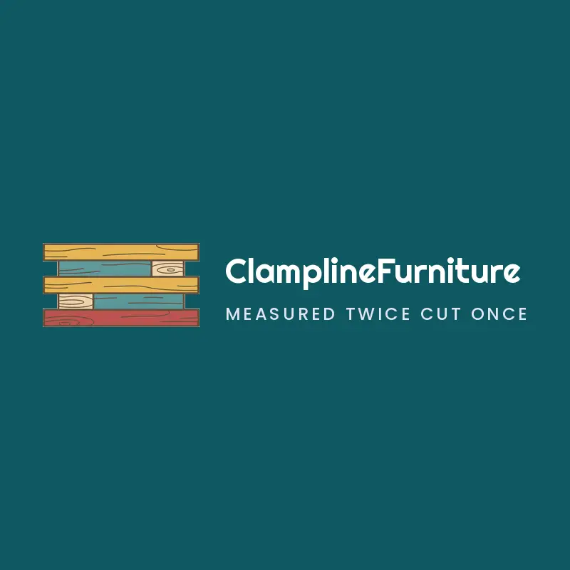 Retro wooden deck planks logo for ClamplineFurniture