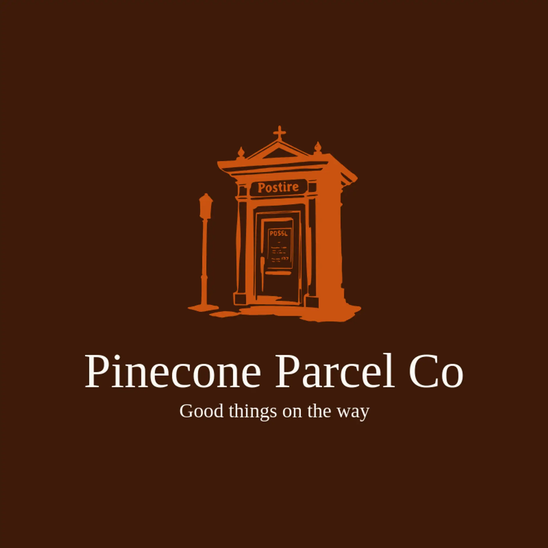 Pinecone Parcel Co logo for post office