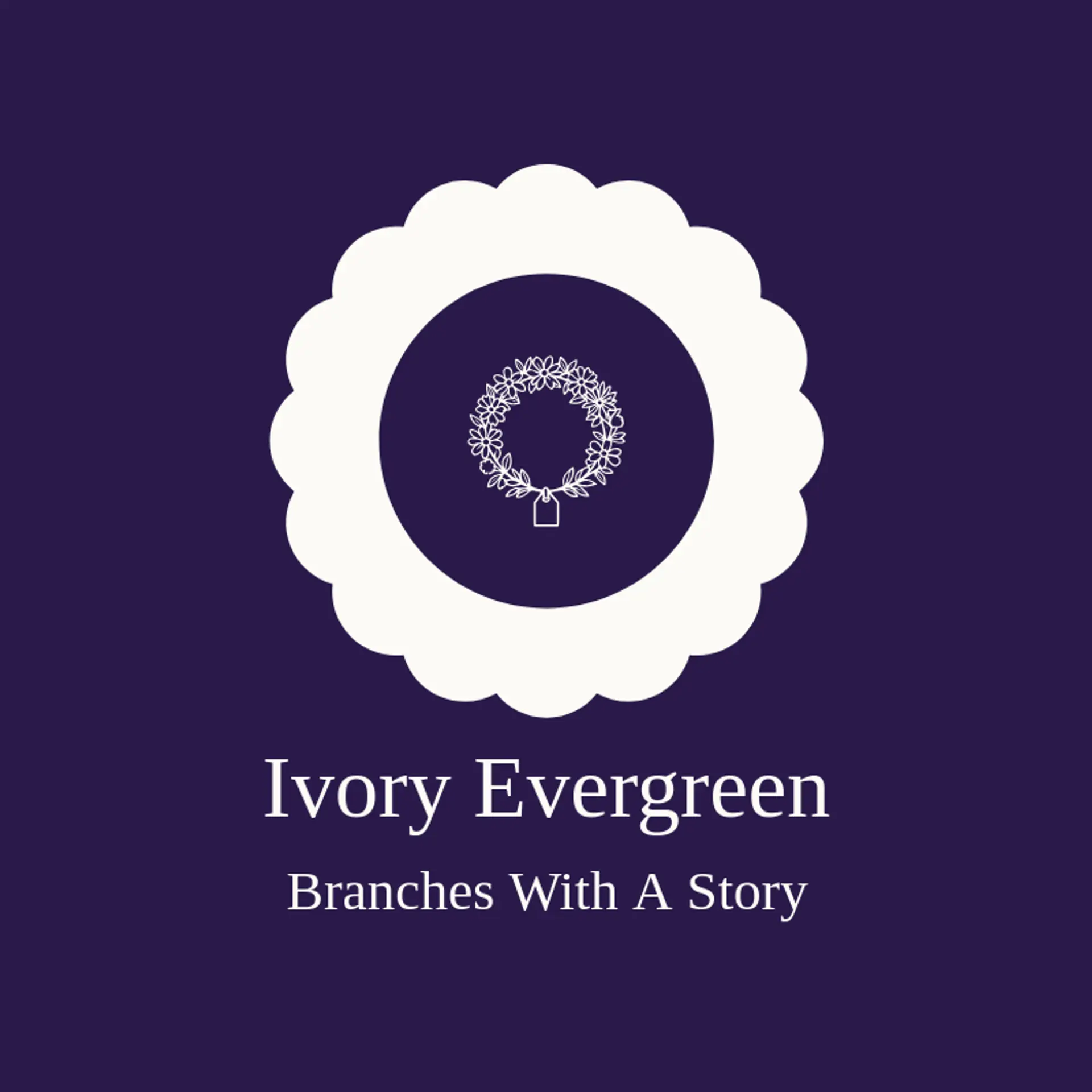 Ivory Evergreen logo for wreath