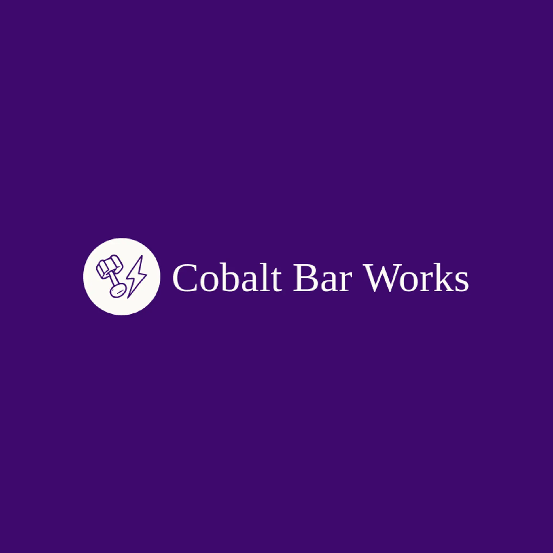 Cobalt Bar Works logo for dumbbell