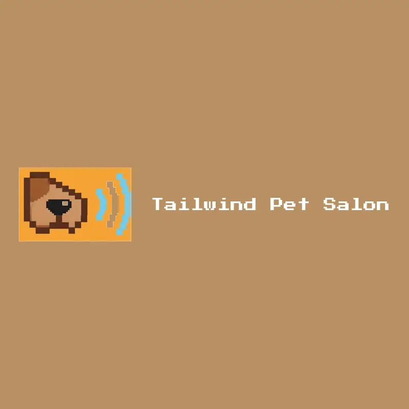 A dog nose with scent waves, a fresh and clean dog grooming logo in a pixel style