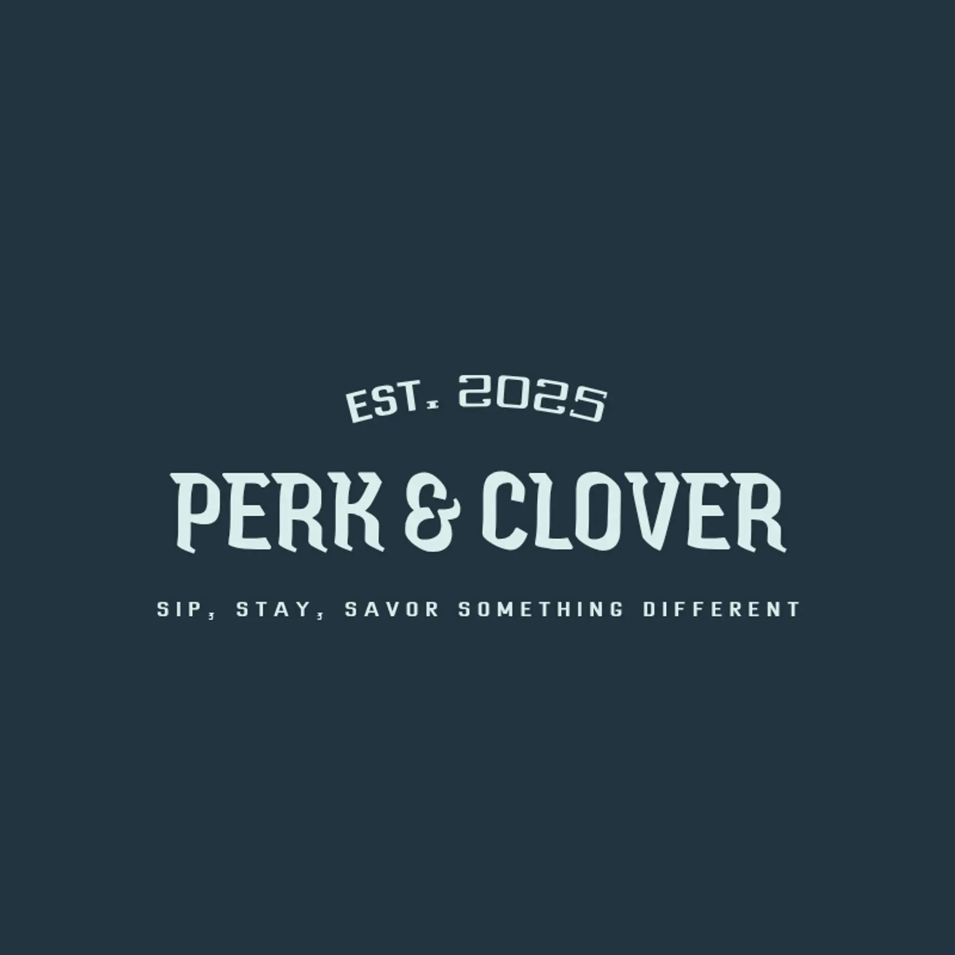 Perk & Clover logo for unique cafe