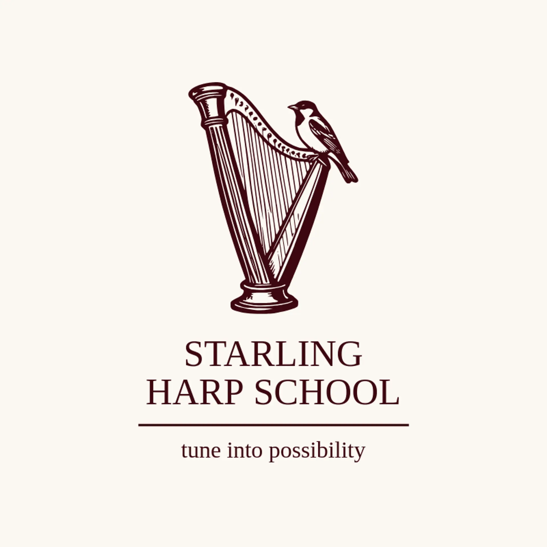Starling Harp School logo for harp