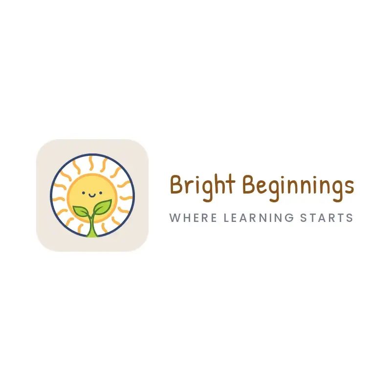 The school name Bright Beginnings as a branded logo in a playful style
