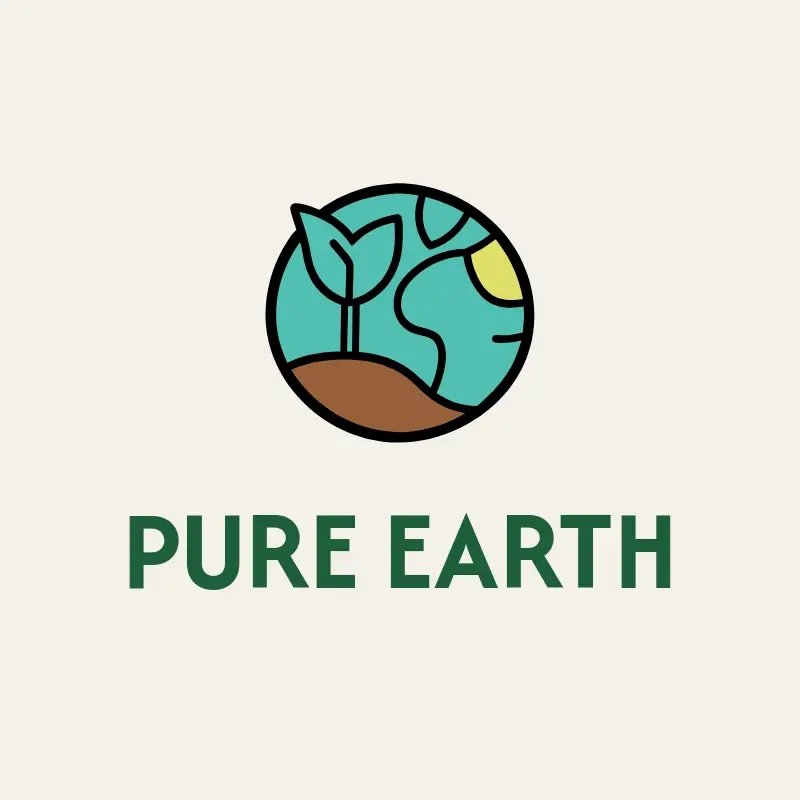 The product name Pure Earth as a branded logo with a color icon
