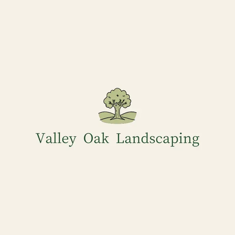 The landscaping name Valley Oak Landscaping as a branded logo with a color icon