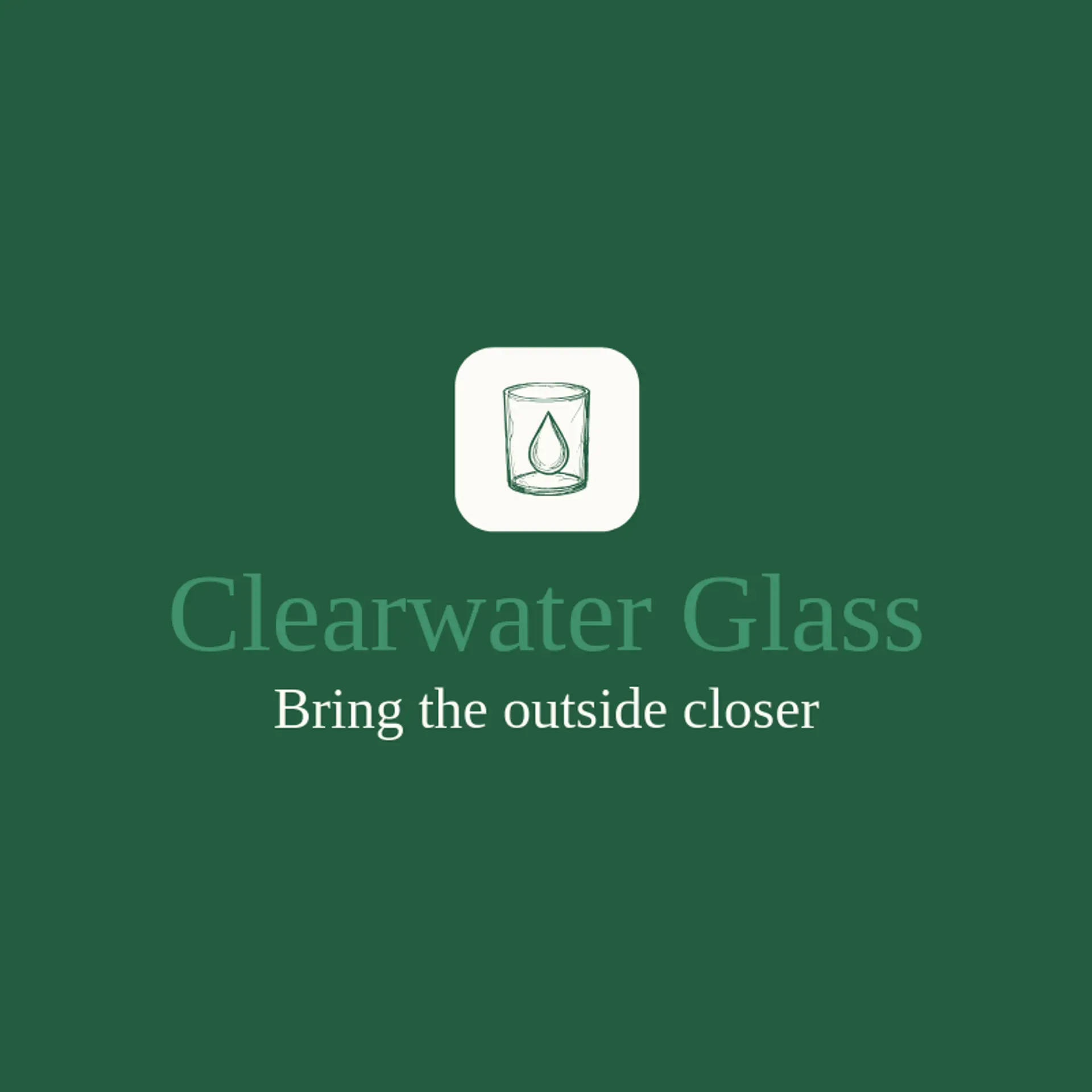 Clearwater Glass logo for glass