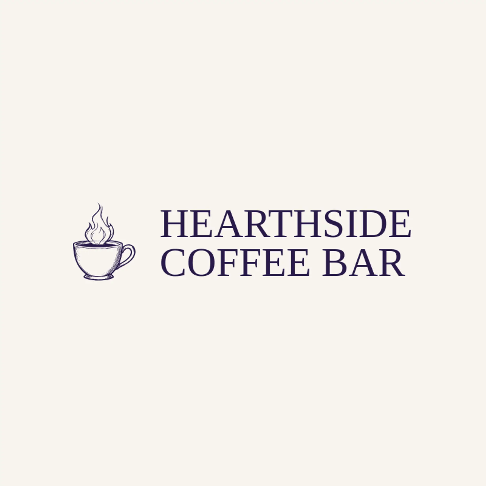 Hearthside Coffee Bar logo for coffee cup