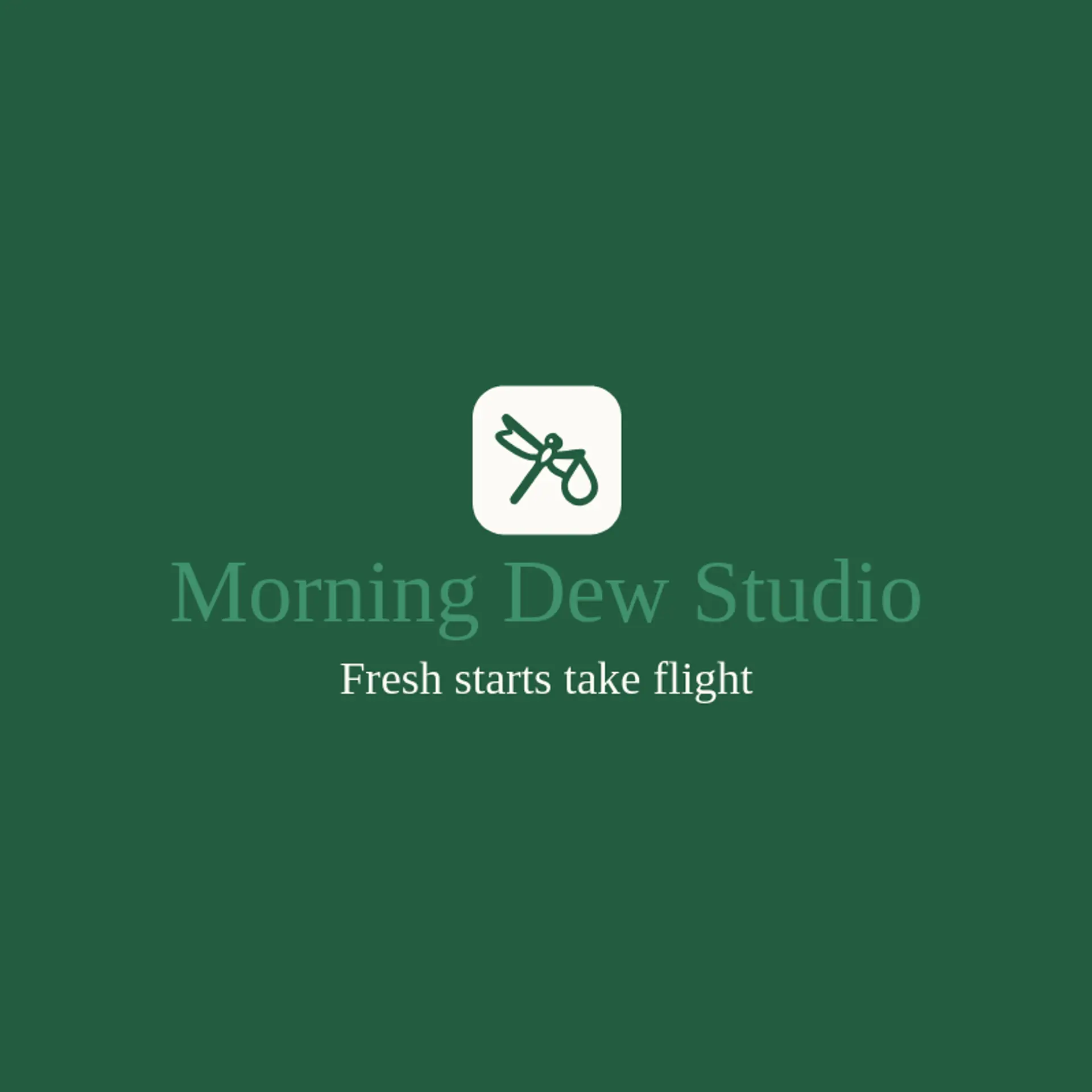 Morning Dew Studio logo for dragonfly