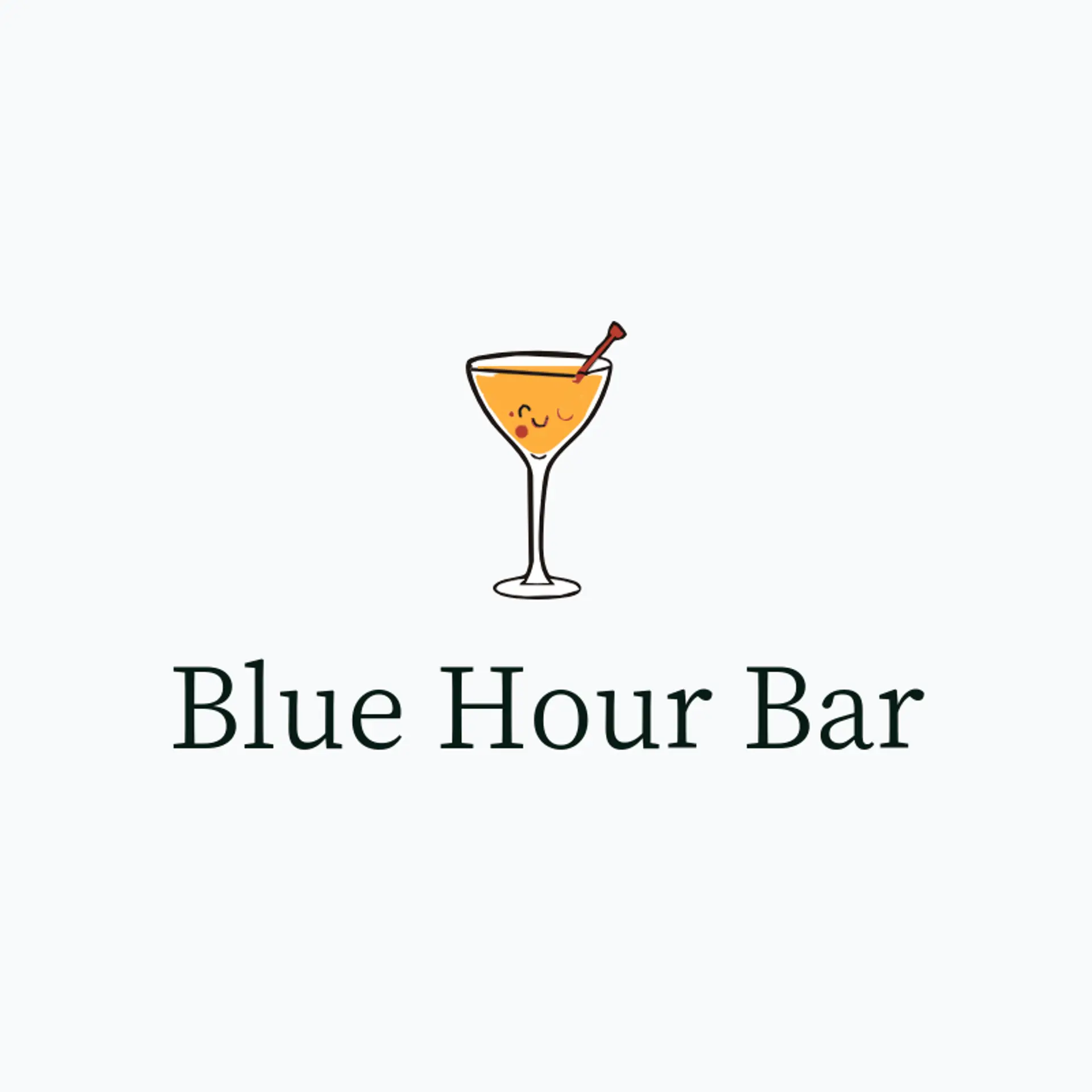 Blue Hour Bar logo for martini