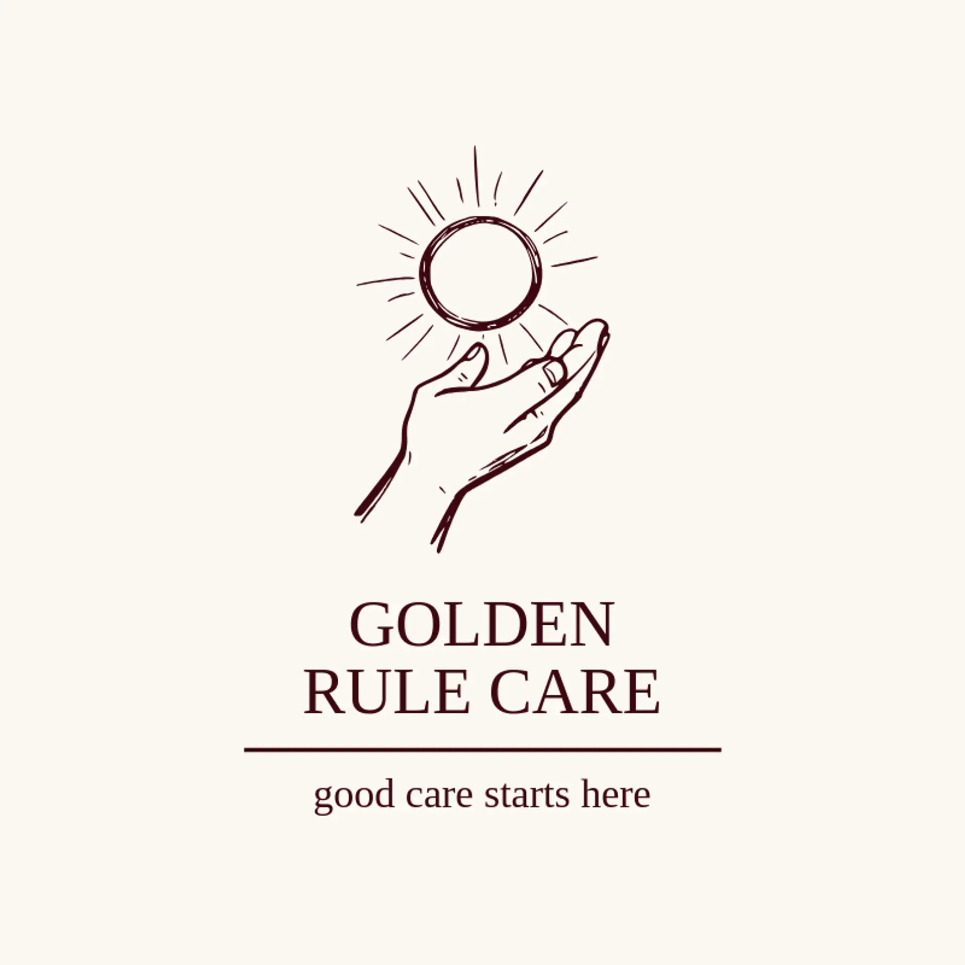 Golden Rule Care logo for helping hand