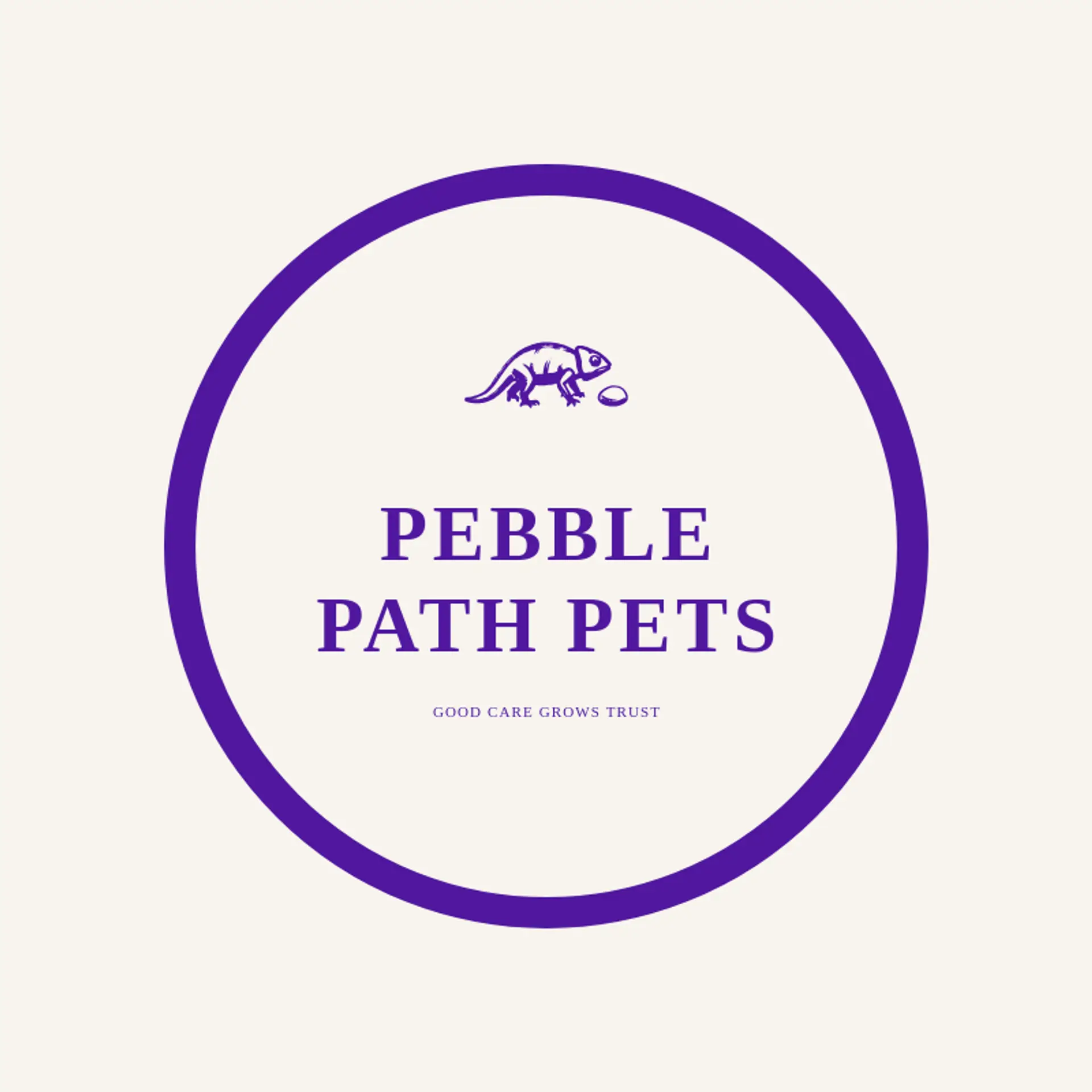 Pebble Path Pets logo for chameleon