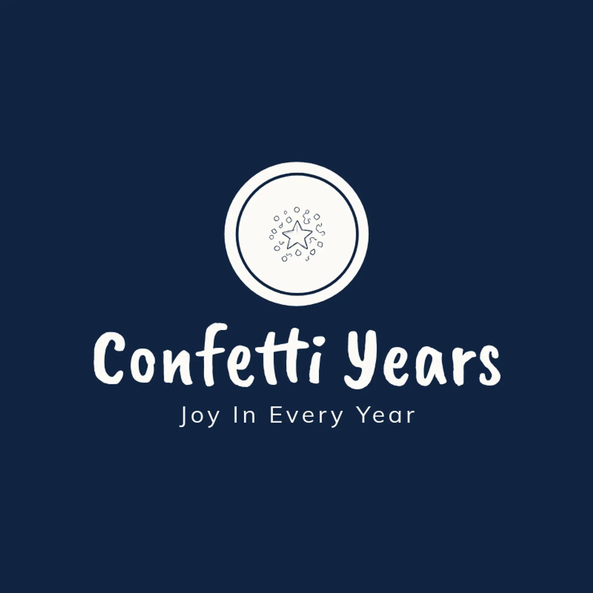 Confetti Years logo for anniversary