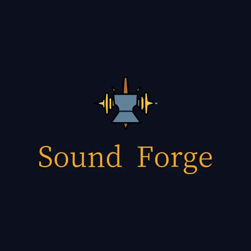 The rap name Sound Forge as a branded logo with a color icon
