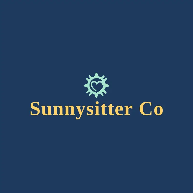 The babysitting name SunnySitter Co as a branded logo with a single color icon