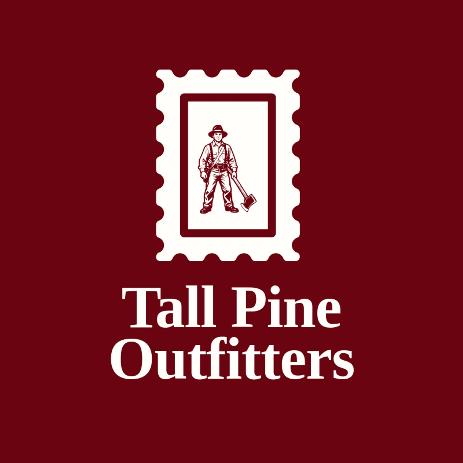 Tall Pine Outfitters logo for lumberjack