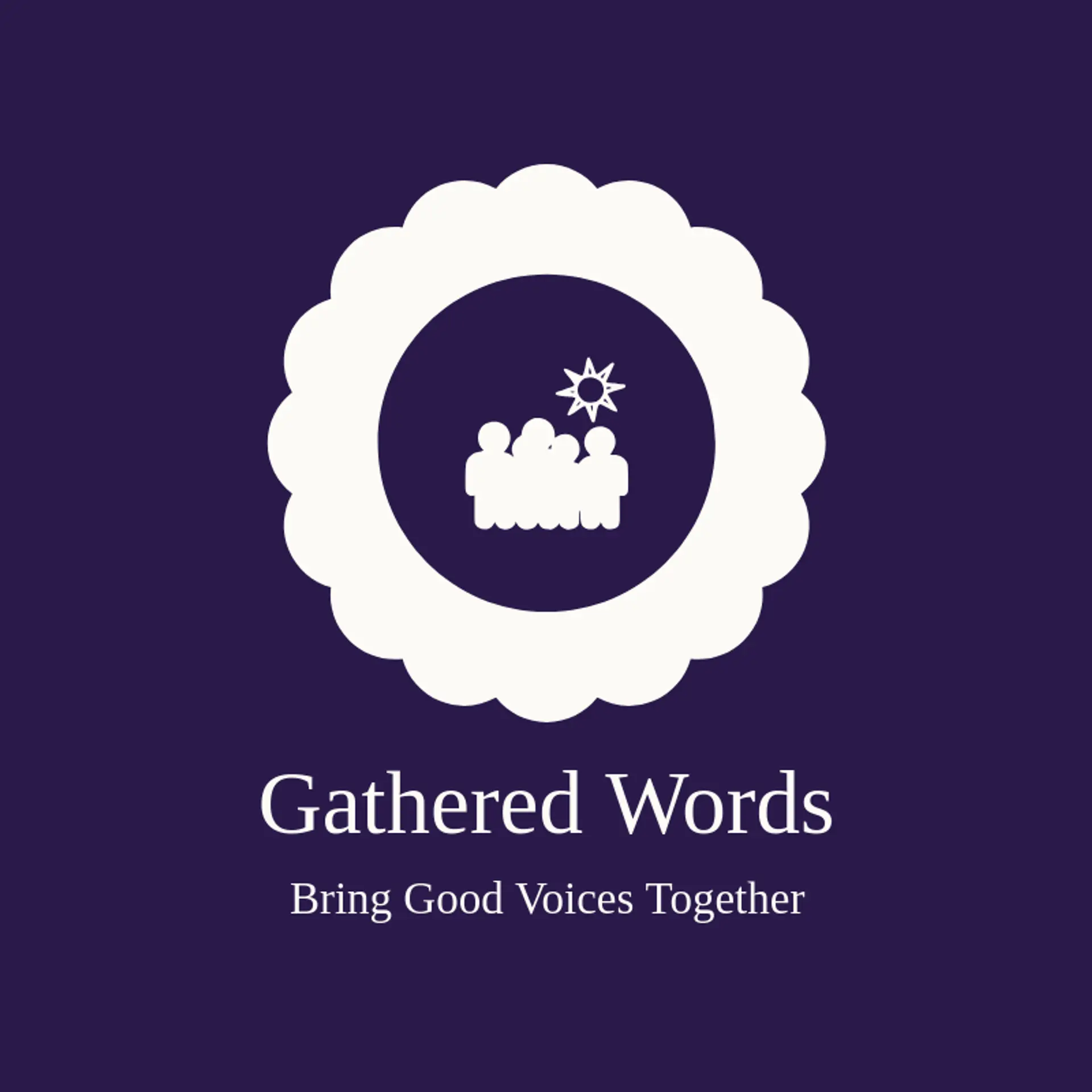 Gathered Words logo for voice