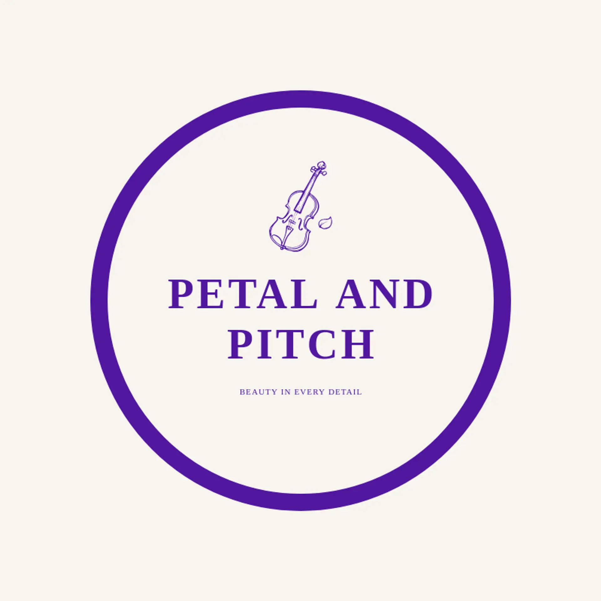 Petal and Pitch logo for violin