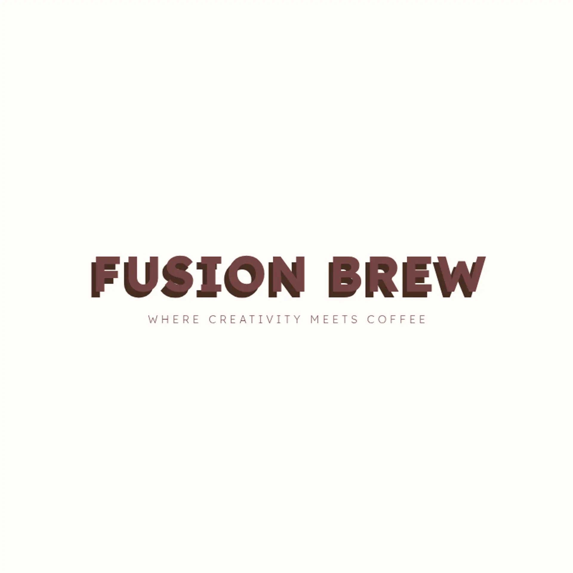 Fusion Brew logo for creative cafe