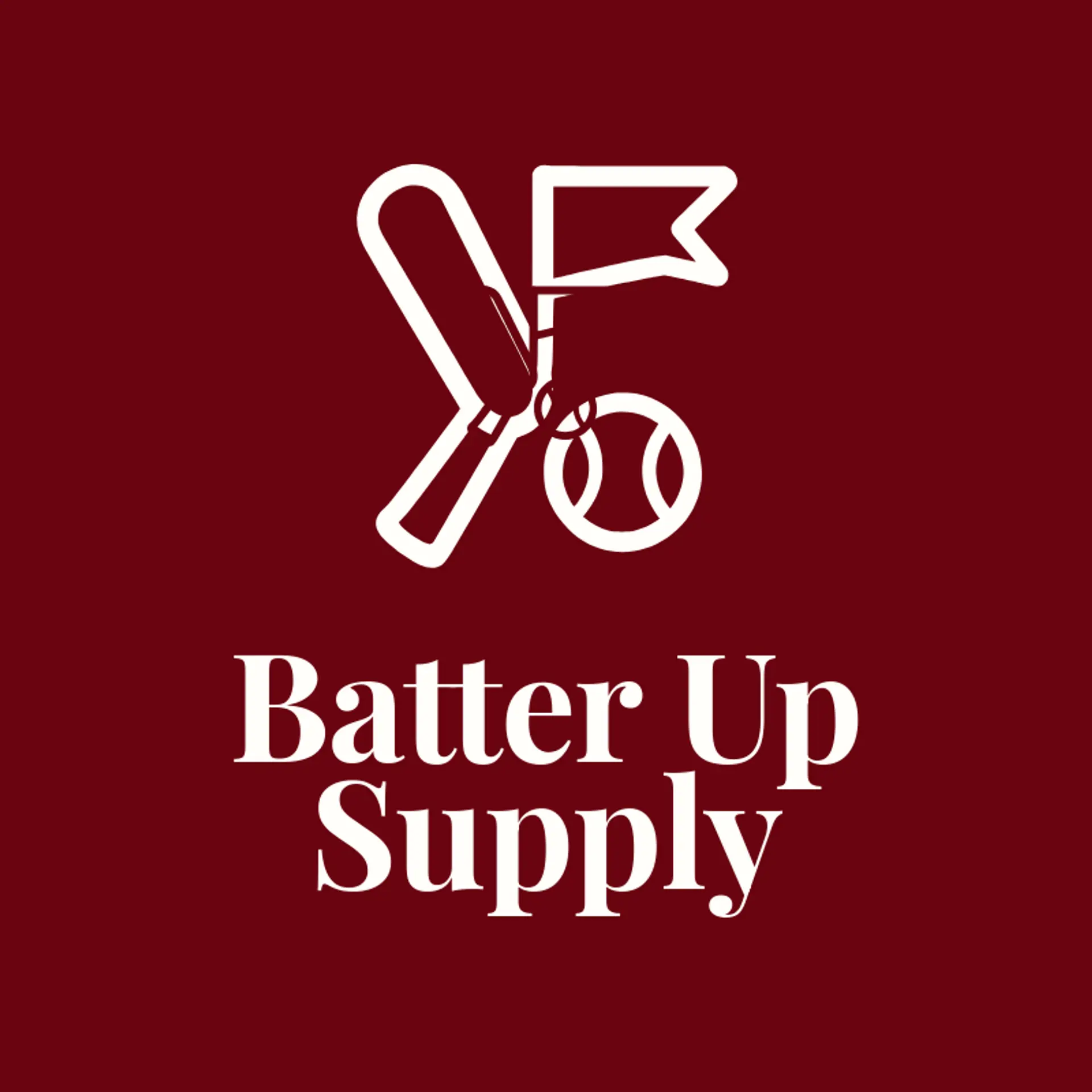 Batter Up Supply logo for baseball hat