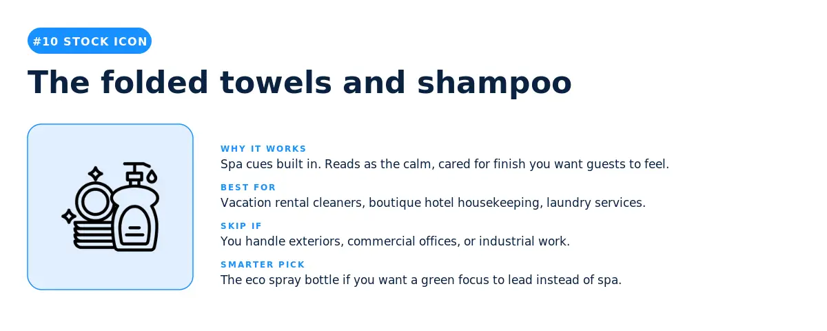 The folded towels and shampoo stock icon