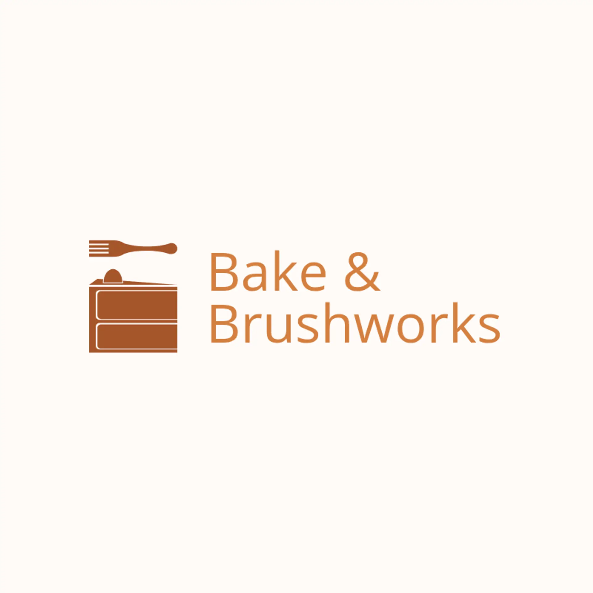 Bake & Brushworks logo for creative bakery