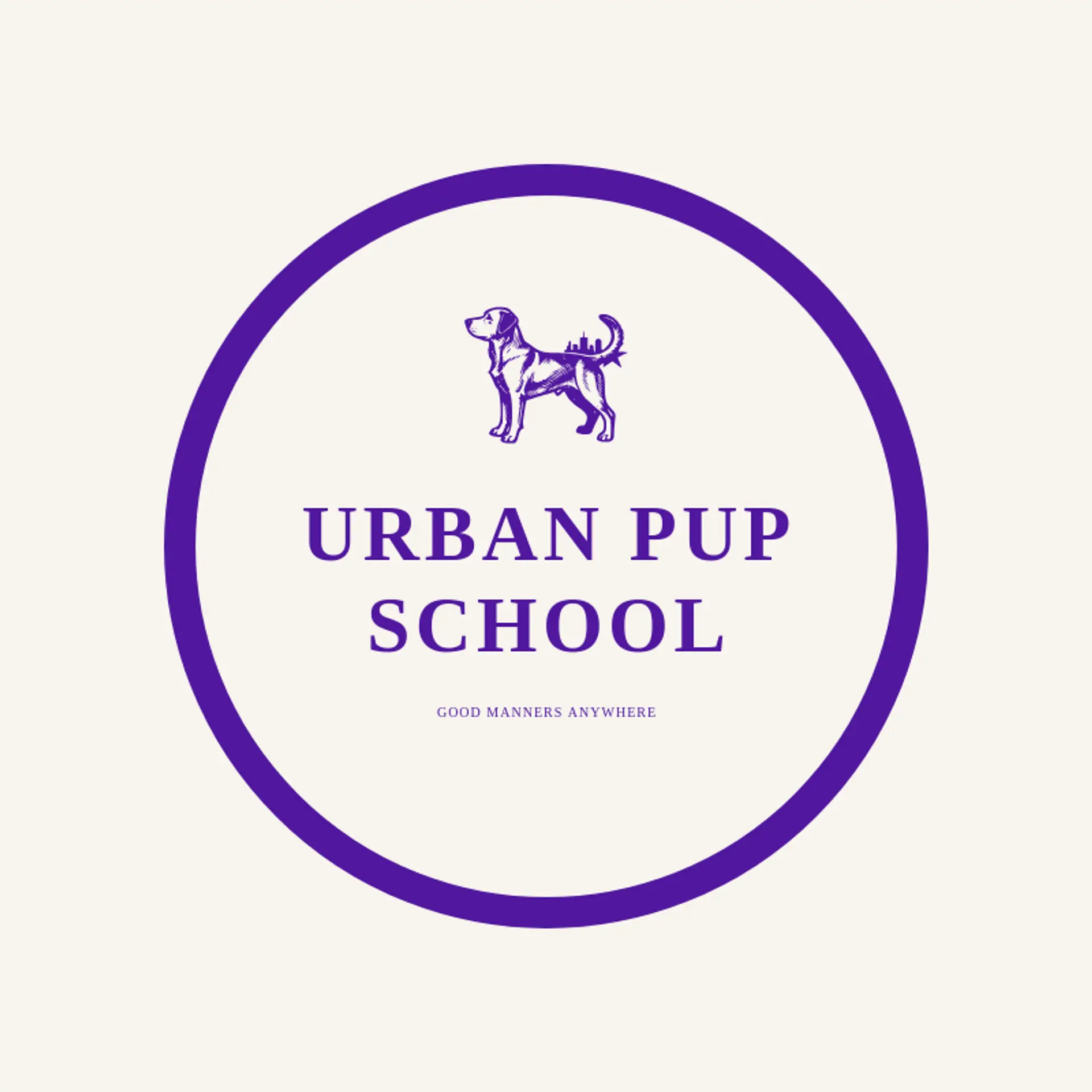 Urban Pup School logo for dog training