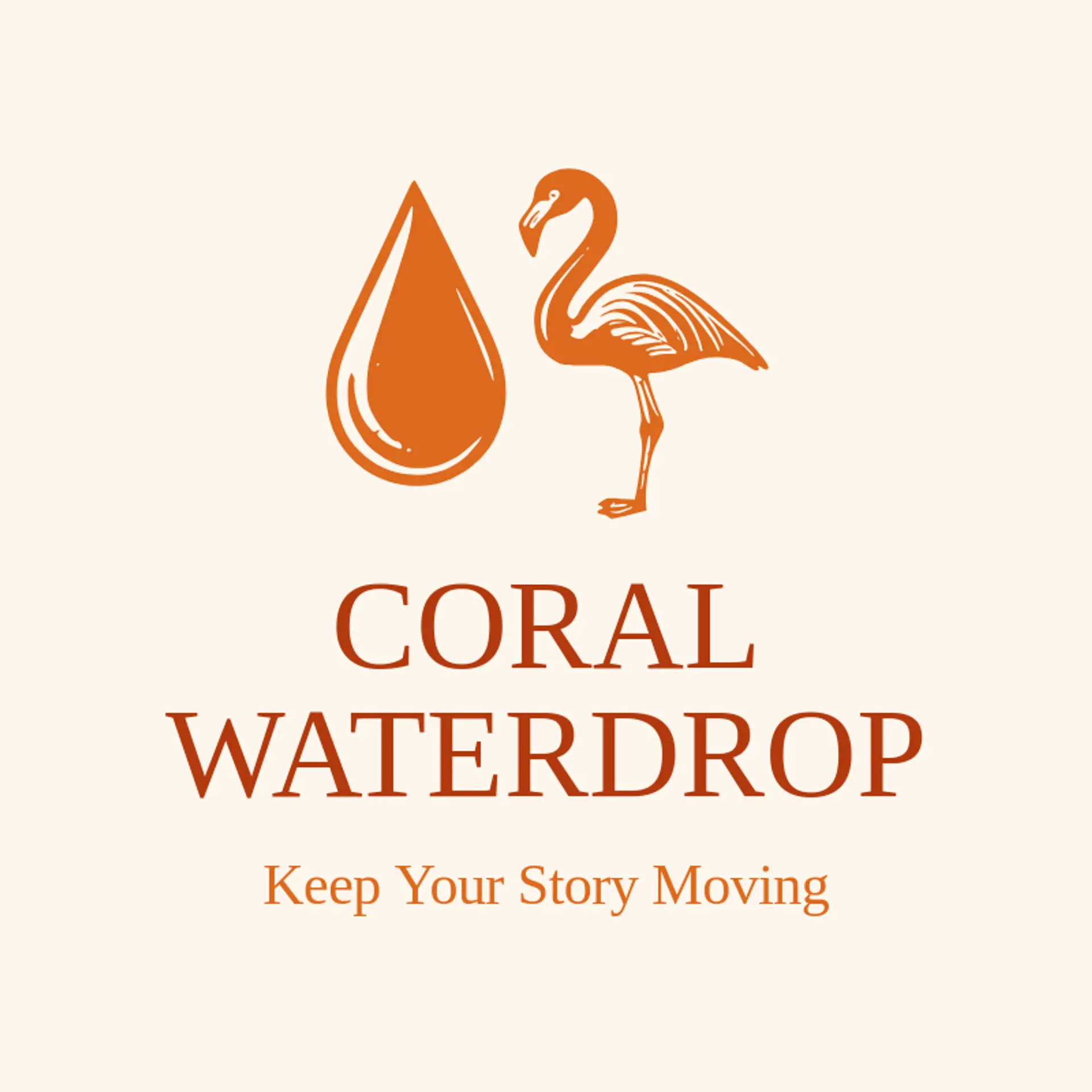 Coral Waterdrop logo for flamingo