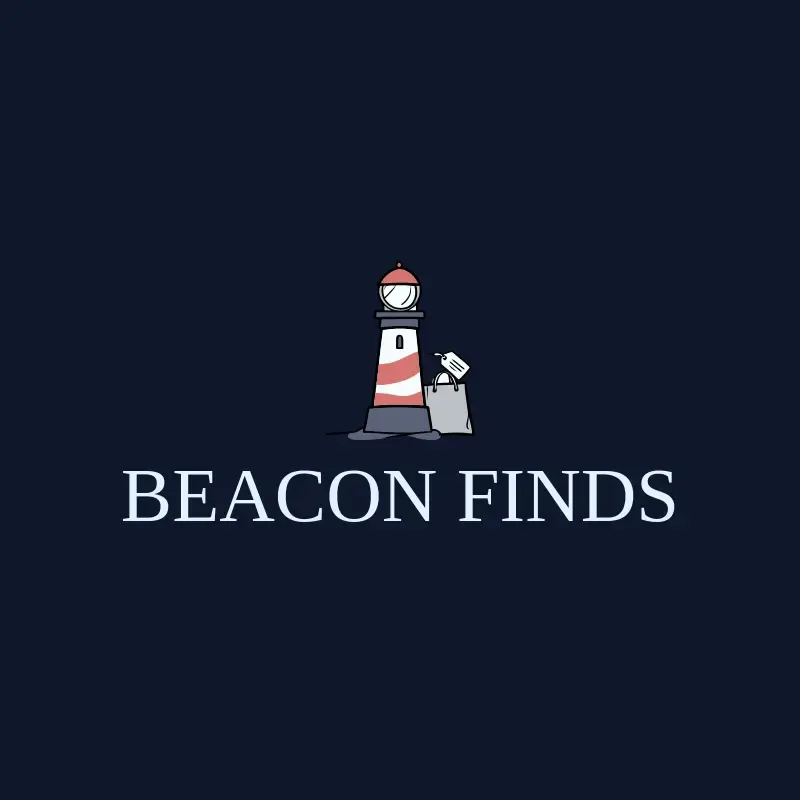 The eBay store name Beacon Finds as a branded logo with a color icon