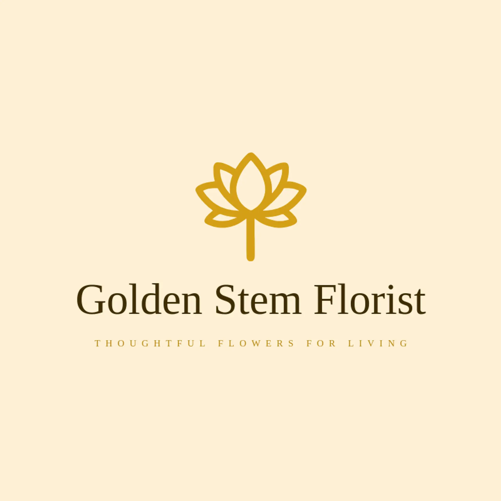 Golden Stem Florist logo for lotus flower